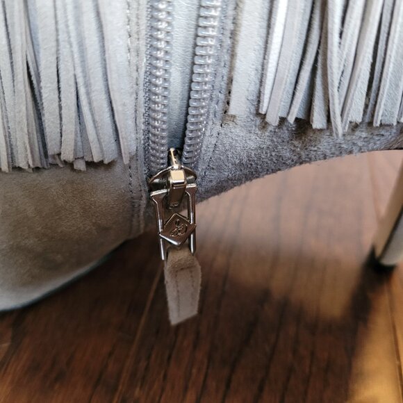 Sam Edelman Kandice Gray Fringed Pointed Toe Suede Bootie Women's US 8 M - Picture 8 of 9